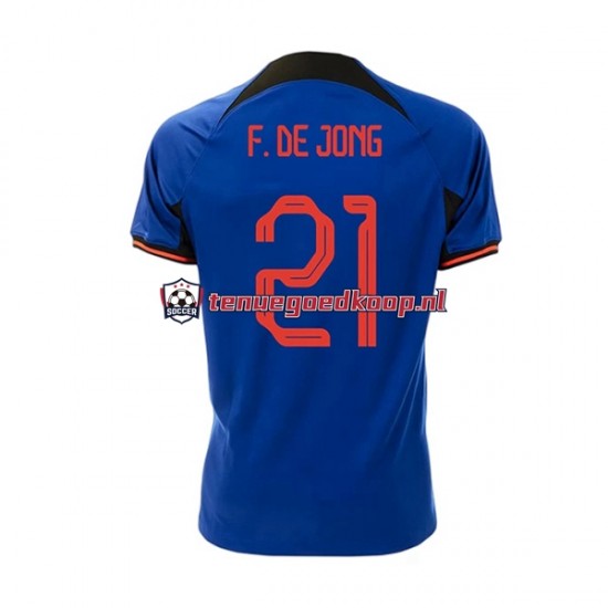 Uit Tenue van Nederland Frenkie de Jong 21 Heren WK 2022 Korte Mouw