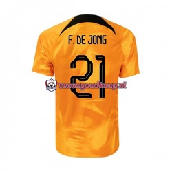 Thuis Tenue van Nederland Frenkie de Jong 21 Heren WK 2022 Korte Mouw