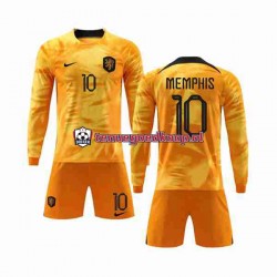 Thuis Tenue van Nederland Memphis 10 Kind 2-13 jaar WK 2022 Lange Mouw