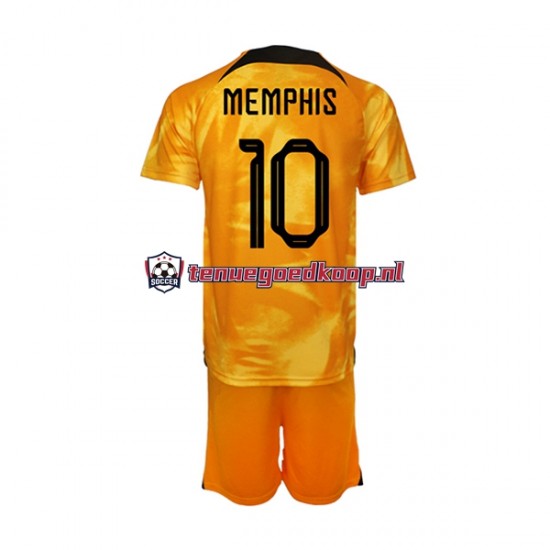 Thuis Tenue van Nederland Memphis Depay 10 Kind 2-13 jaar WK 2022 Korte Mouw