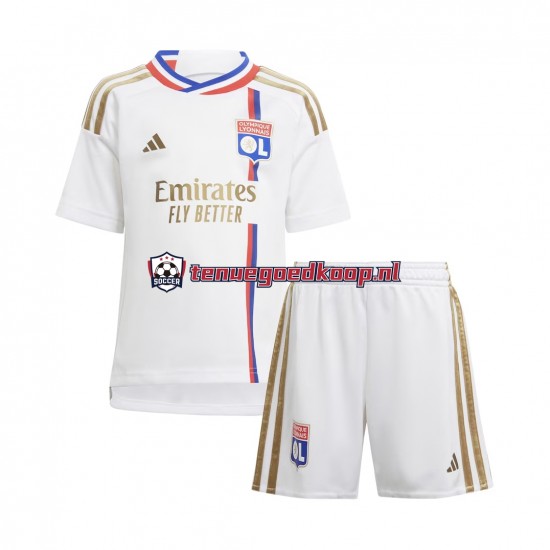 Thuis Tenue van Olympique Lyonnais Kind 2-13 jaar 2023-24 Korte Mouw