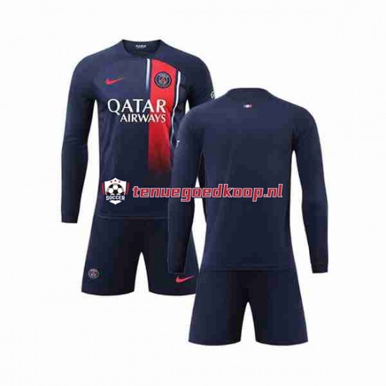 Thuis Tenue van Paris Saint-Germain Kind 2-13 jaar 2023-24 Lange Mouw