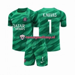 Thuis Tenue van Paris Saint-Germain Keepersshirt K.NAVAS 1 Kind 2-13 jaar 2023-24 Korte Mouw