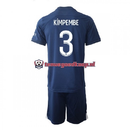 Thuis Tenue van Paris Saint-Germain Kimpembe 3 Kind 2-13 jaar 2022-23 Korte Mouw