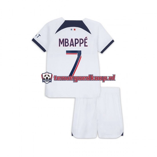 Uit Tenue van Paris Saint-Germain Kylian Mbappe 7 Kind 2-13 jaar 2023-24 Korte Mouw