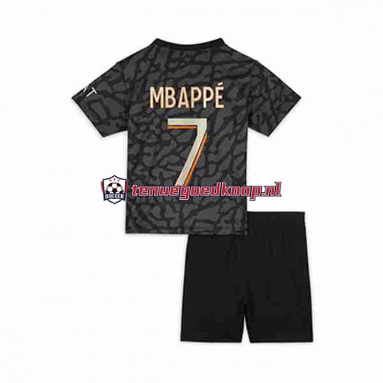 3de Tenue van Paris Saint-Germain Kylian Mbappe 7 Kind 2-13 jaar 2023-24 Korte Mouw