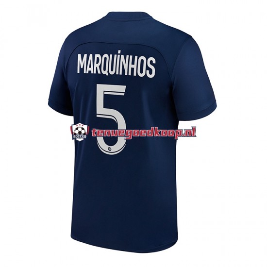 Thuis Tenue van Paris Saint-Germain Marquinhos 5 Heren 2022-23 Korte Mouw