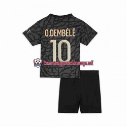 3de Tenue van Paris Saint-Germain O.Dembele 10 Kind 2-13 jaar 2023-24 Korte Mouw