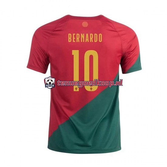 Thuis Tenue van Portugal Bernardo 10 Heren WK 2022 Korte Mouw