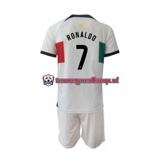 Uit Tenue van Portugal Ronaldo 7 Kind 2-13 jaar WK 2022 Korte Mouw