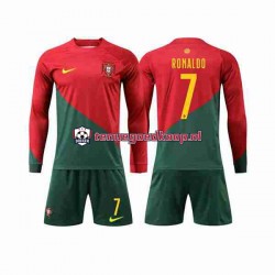 Thuis Tenue van Portugal Ronaldo 7 Kind 2-13 jaar WK 2022 Lange Mouw