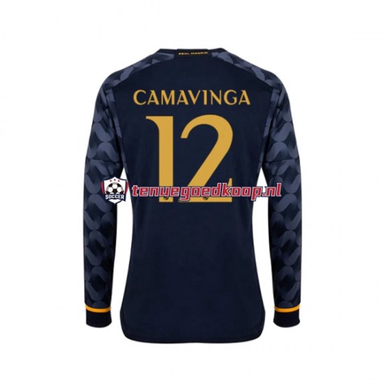 Uit Tenue van Real Madrid EDUARDO CAMAVINGA 12 Heren 2023-24 Lange Mouw