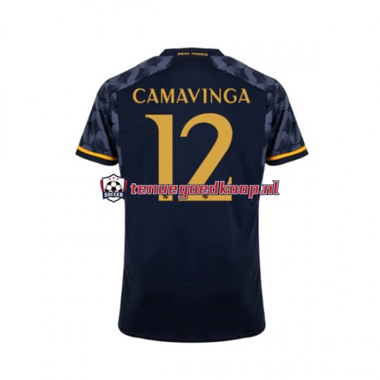 Uit Tenue van Real Madrid EDUARDO CAMAVINGA 12 Heren 2023-24 Korte Mouw