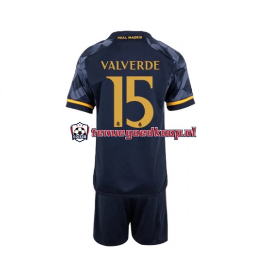 Uit Tenue van Real Madrid Federico Valverde 15 Kind 2-13 jaar 2023-24 Korte Mouw