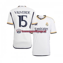 Thuis Tenue van Real Madrid Federico Valverde 15 Heren 2023-24 Korte Mouw