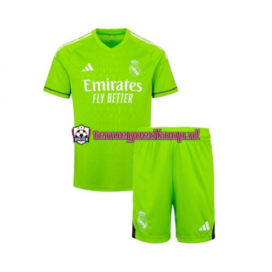 Thuis Tenue van Real Madrid Keepersshirt Kind 2-13 jaar 2023-24 Korte Mouw