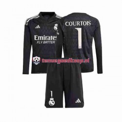 Uit Tenue van Real Madrid Keepersshirt Thibaut Courtois 1 Kind 2-13 jaar 2023-24 Lange Mouw