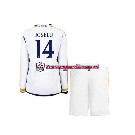 Thuis Tenue van Real Madrid JOSELU 14 Kind 2-13 jaar 2023-24 Lange Mouw