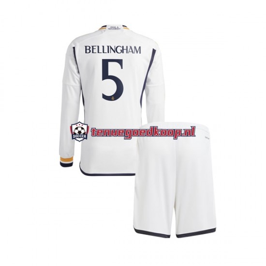 Thuis Tenue van Real Madrid Jude Bellingham 5 Kind 2-13 jaar 2023-24 Lange Mouw