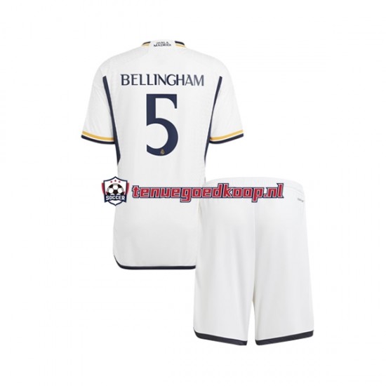 Thuis Tenue van Real Madrid Jude Bellingham 5 Kind 2-13 jaar 2023-24 Korte Mouw