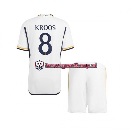 Thuis Tenue van Real Madrid Kroos 8 Kind 2-13 jaar 2023-24 Korte Mouw