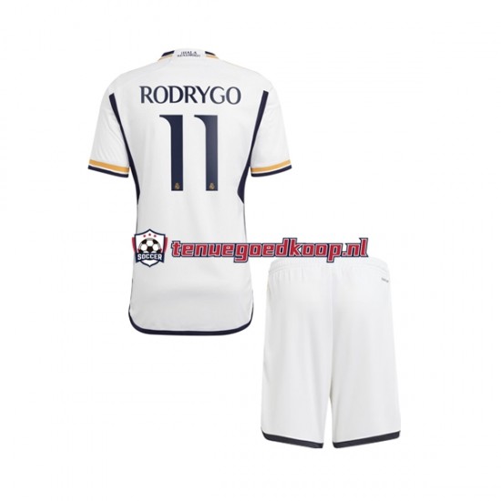 Thuis Tenue van Real Madrid Rodrygo Goes 11 Kind 2-13 jaar 2023-24 Korte Mouw