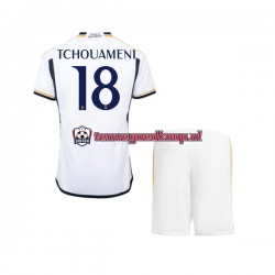 Thuis Tenue van Real Madrid TCHOUAMENI 18 Kind 2-13 jaar 2023-24 Korte Mouw