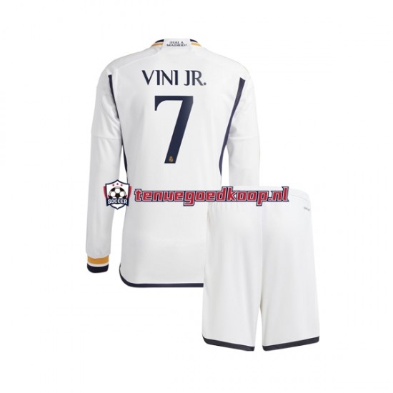 Thuis Tenue van Real Madrid Vinicius Junior 7 Kind 2-13 jaar 2023-24 Lange Mouw