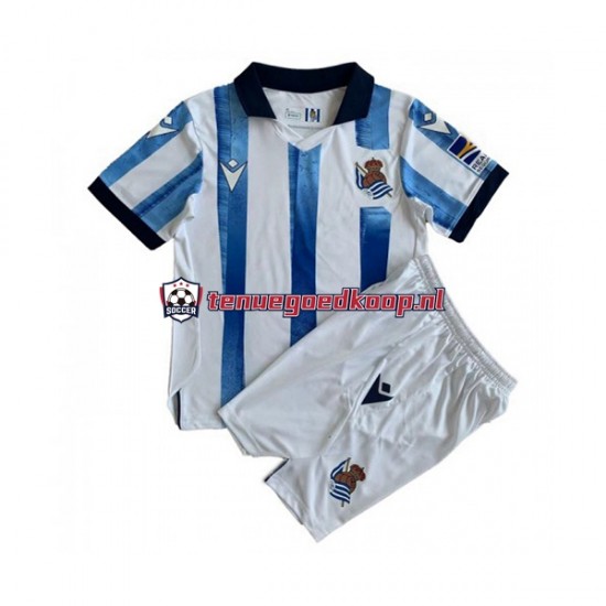 Thuis Tenue van Real Sociedad Kind 2-13 jaar 2023-24 Korte Mouw