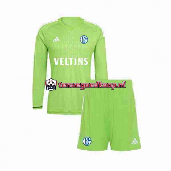 Thuis Tenue van Schalke 04 Keepersshirt Kind 2-13 jaar 2023-24 Lange Mouw