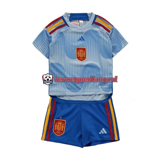 Uit Tenue van Spanje Kind 2-13 jaar WK 2022 Korte Mouw