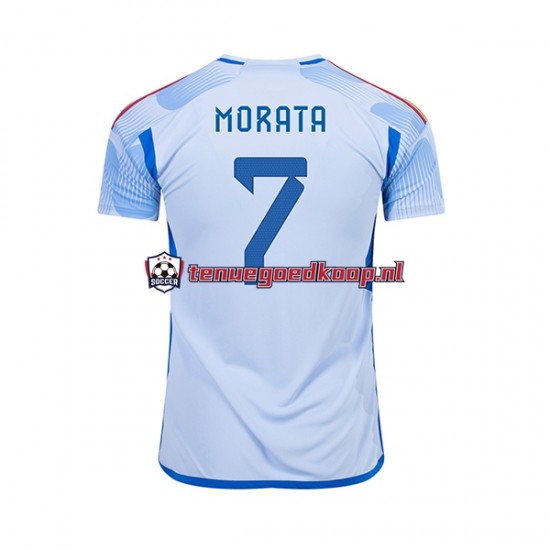 Uit Tenue van Spanje MORATA 7 Heren WK 2022 Korte Mouw