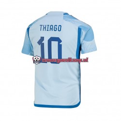 Uit Tenue van Spanje Thiago 10 Heren WK 2022 Korte Mouw