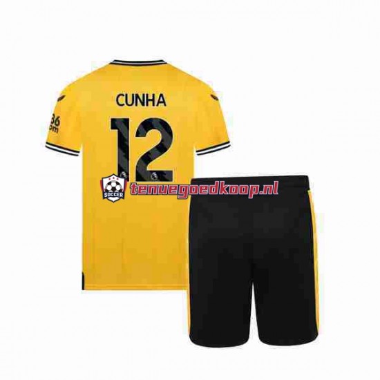 Thuis Tenue van Wolverhampton Wanderers CUNHA 12 Kind 2-13 jaar 2023-24 Korte Mouw