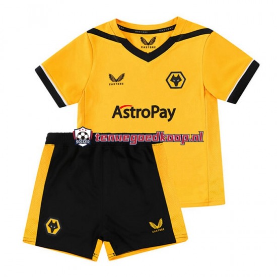 Thuis Tenue van Wolverhampton Wanderers Kind 2-13 jaar 2022-23 Korte Mouw