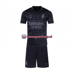 4de Tenue van AC Milan Kind 2-13 jaar 2023-24 Korte Mouw Zwart