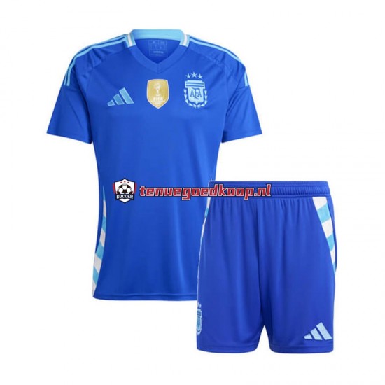 Uit Tenue van Argentinië Copa America Kind 2-13 jaar 2024 Korte Mouw Blauw