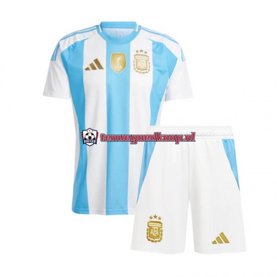 Thuis Tenue van Argentinië Copa America Kind 2-13 jaar 2024 Korte Mouw Blauw Wit