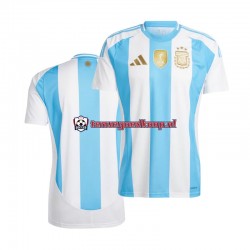 Thuis Tenue van Argentinië Copa America Heren 2024 Korte Mouw Blauw Wit