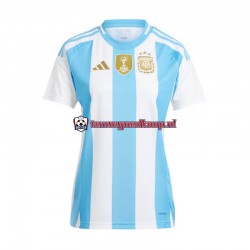 Thuis Tenue van Argentinië Copa America Dames 2024 Korte Mouw Blauw Wit