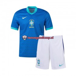 Uit Tenue van Brazilië Copa America Kind 2-13 jaar 2024 Korte Mouw Blauw