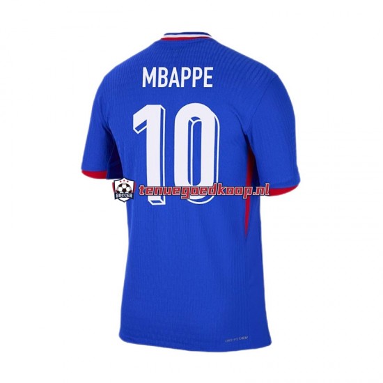 Thuis Tenue van Frankrijk Kylian Mbappe 10 Heren EK 2024 Korte Mouw Blauw