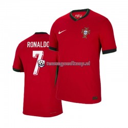 Thuis Tenue van Portugal Cristiano Ronaldo 7 Heren EK 2024 Korte Mouw Rood