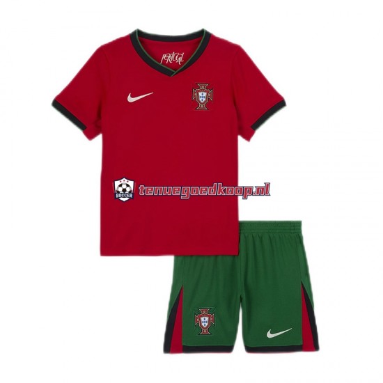 Thuis Tenue van Portugal Kind 2-13 jaar EK 2024 Korte Mouw Rood