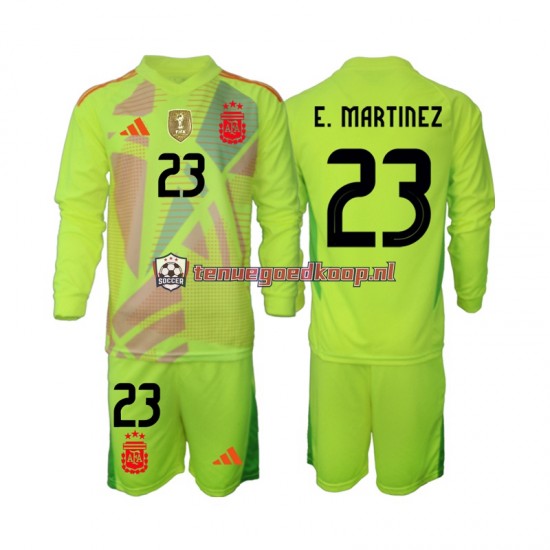 Uit Tenue van Argentinië Keepersshirt Emiliano Martinez 23 Kind 2-13 jaar 2024 Lange Mouw