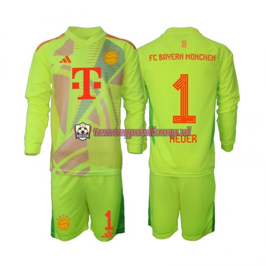 Thuis Tenue van FC Bayern München Keepersshirt Manuel Neuer 1 Kind 2-13 jaar 2024-25 Lange Mouw