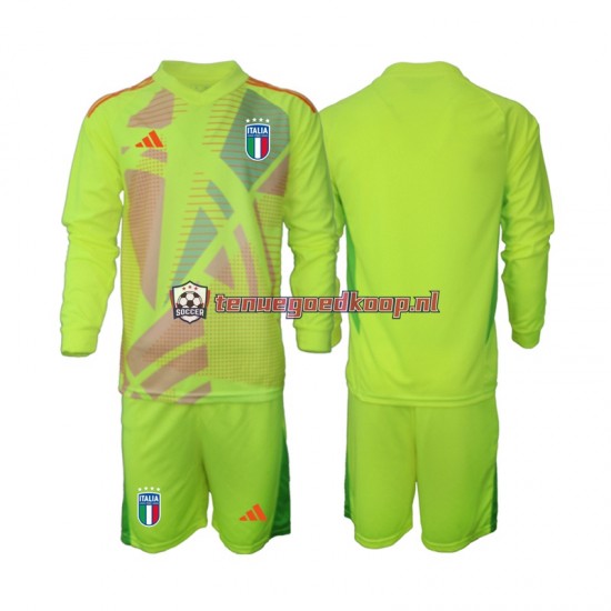 Thuis Tenue van Italië Keepersshirt Kind 2-13 jaar EK 2024 Lange Mouw