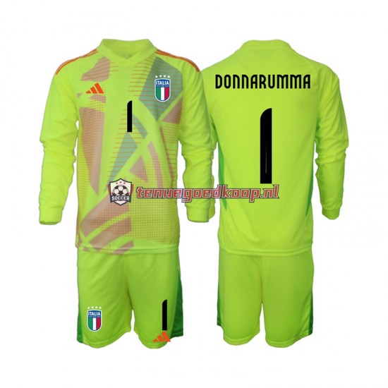 Thuis Tenue van Italië Keepersshirt Donnarumma 1 Kind 2-13 jaar EK 2024 Lange Mouw