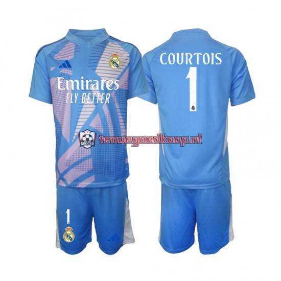 Thuis Tenue van Real Madrid Keepersshirt Thibaut Courtois 1 Kind 2-13 jaar 2024-25 Korte Mouw