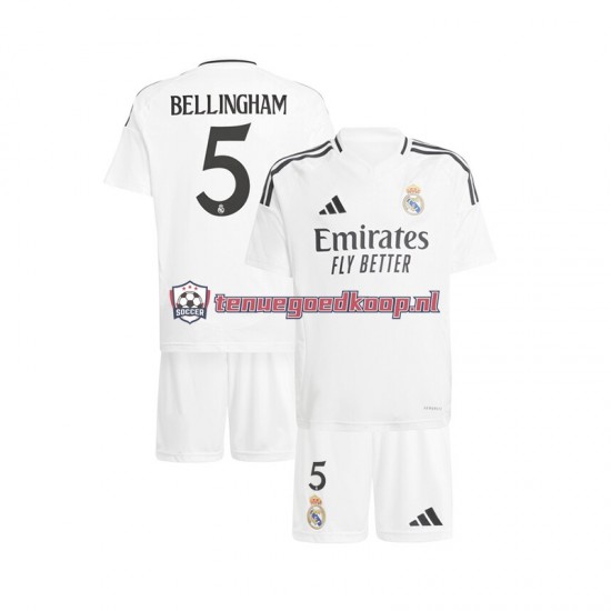 Thuis Tenue van Real Madrid Jude Bellingham 5 Kind 2-13 jaar 2024-25 Korte Mouw Wit